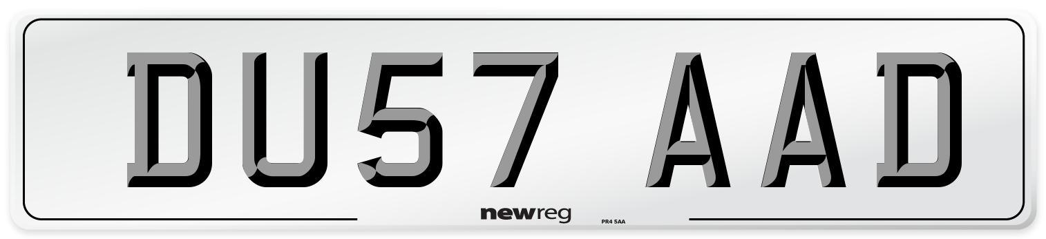 DU57 AAD Number Plate from New Reg